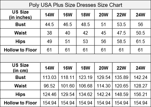 Poly USA W1084 Plus Size Embroidered Mermaid Dress