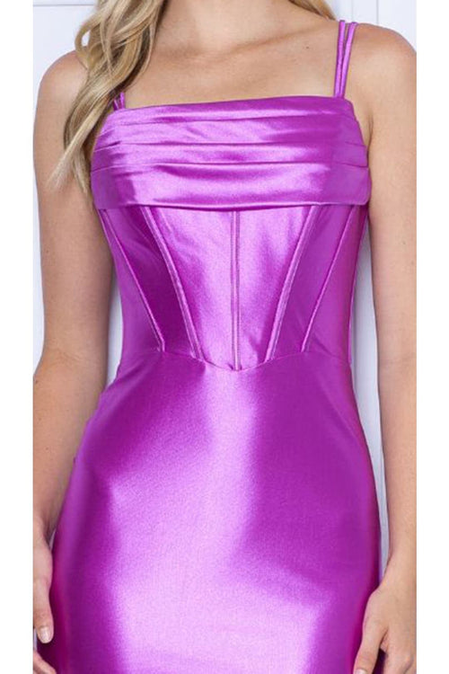 Poly USA 9258 Corset Bone Dual Spaghetti Straps Stretch Pageant Dress