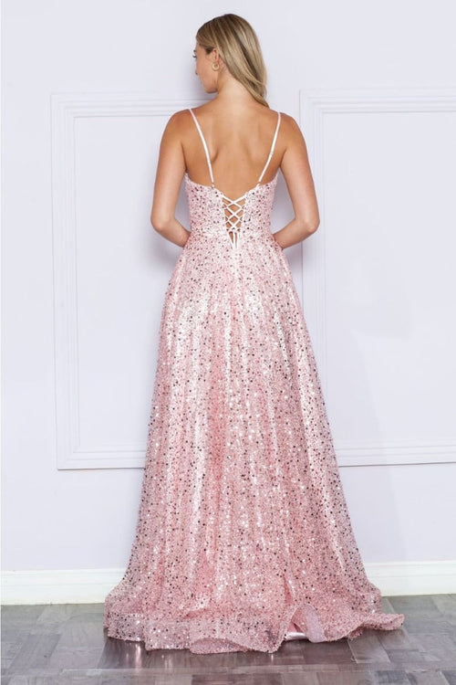 Poly USA 9290 Side Pockets A-Line Pageant Dress