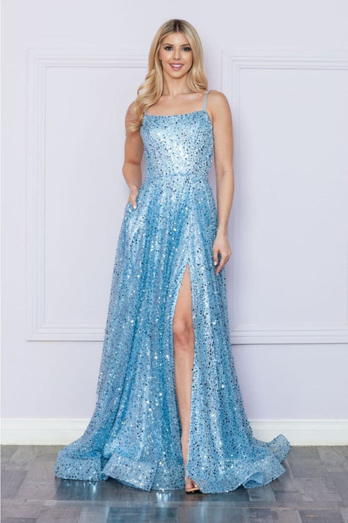Poly USA 9290 Side Pockets A-Line Pageant Dress