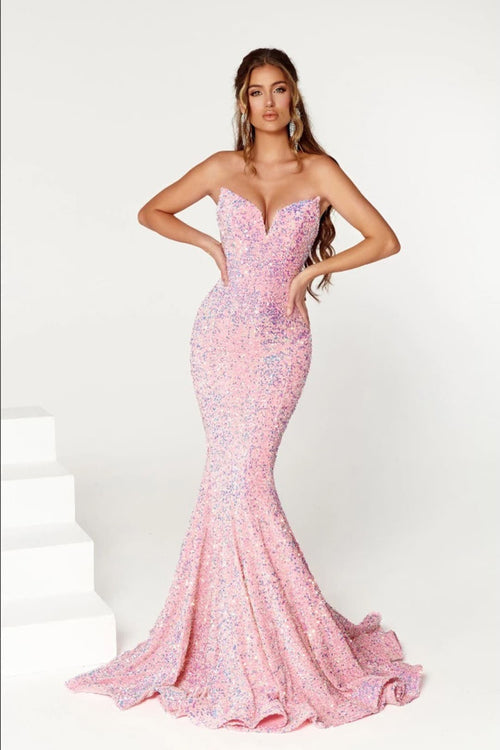 Portia and Scarlett PS21208 Sweetheart Sequined Stretchy Pageant Gown