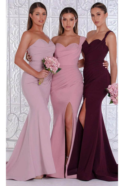 Portia and Scarlett PS21258 - Draped One Shoulder Evening Gown for Effortless Style