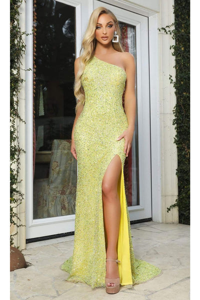 Portia and Scarlett PS22441C -long- Asymmetrical Sequin Gown for a Modern Twist