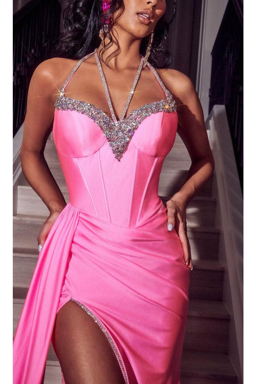 Portia and Scarlett PS23331 -long- Jewel Trimmed Corset Evening Dress