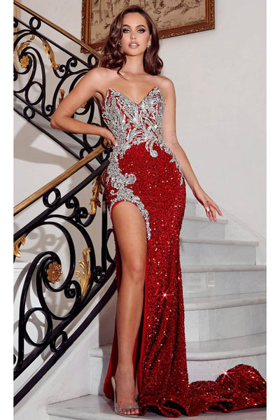 Portia and Scarlett PS23645 - long-Strapless Prom Gown with Beaded Details