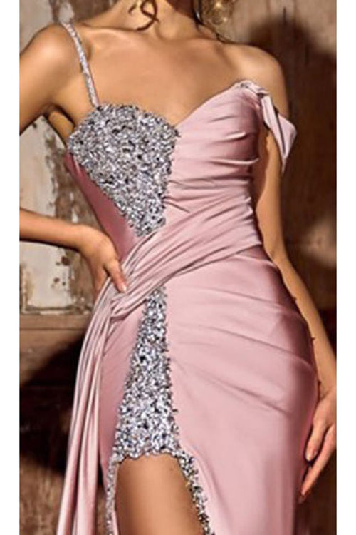 Portia and Scarlett PS23648 Side Cape Embellished Stretchy Prom Gown