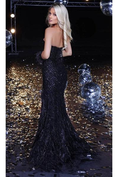 Portia and Scarlett PS23957 - long- Evening Gown Featuring Beaded Plunge Neckline