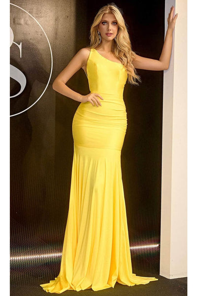 Portia and Scarlett PS24051X -long- One Shoulder Prom Dress with Sleeveless Design