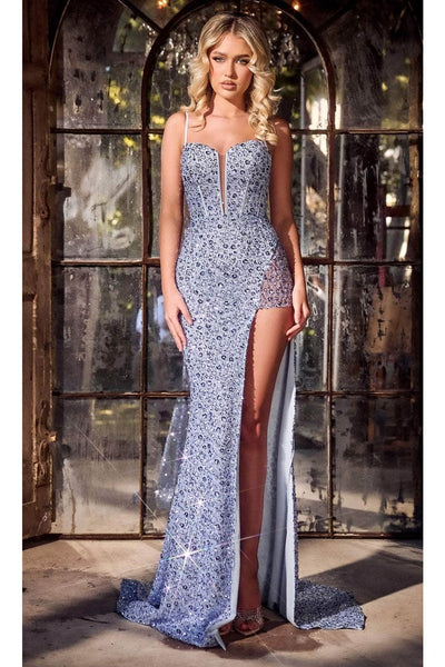 Portia and Scarlett PS24057 -long- Lace-Up Sequin Prom Dress