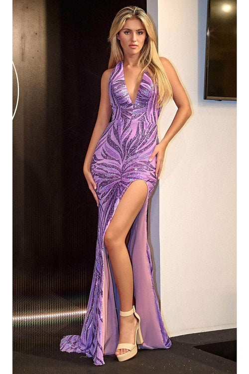 Portia and Scarlett PS24172 - long- Prom Dress with Leaf Motif