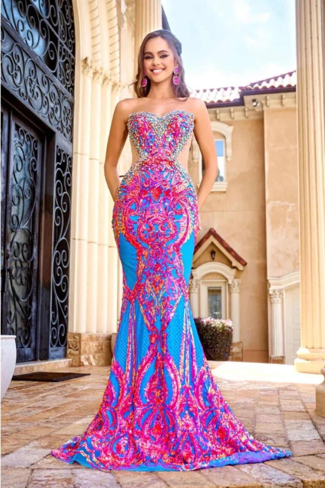 Portia and Scarlett PS24345 Sequin Embellished Mermaid Prom Dress
