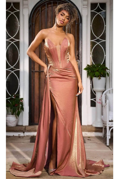 Portia and Scarlett PS24634E -long- Evening Gown with Plunging V-Neck and Corset Design