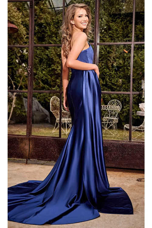 Portia and Scarlett PS24682 -long- Mermaid Prom Dress in Satin Fabric
