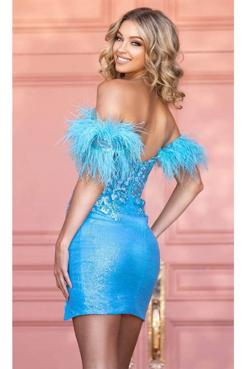 Portia and Scarlett PS24787 -short- Sheath Cocktail Dress with Appliqués