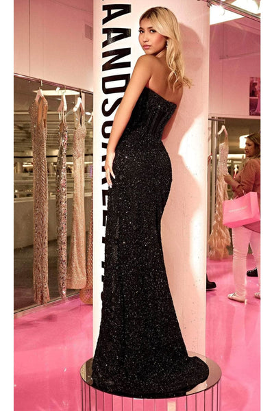 Portia and Scarlett PS24877C -long- Corset Evening Gown with Scoop Neck