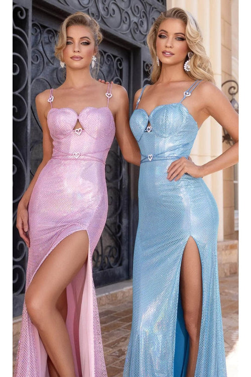 Portia and Scarlett PS25227 - Sweetheart Heart-Shaped Brooch Prom Gown