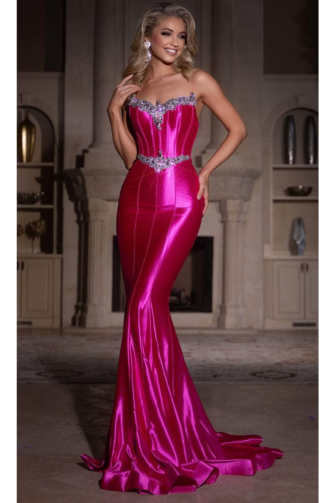 Portia and Scarlett PS25261 Jewel Ornate Long Prom Dress