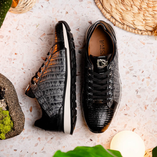 Marco Di Milano Portici Gray/Black Leather Oxford Shoe