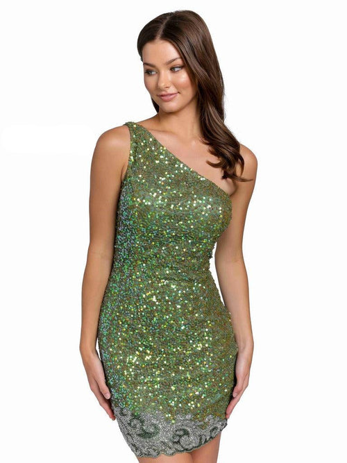 Primavera Couture 3846 - Beaded Sequin Homecoming Dress