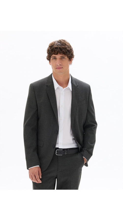 Slim Bi-Stretch Suit Jacket - Dark Grey