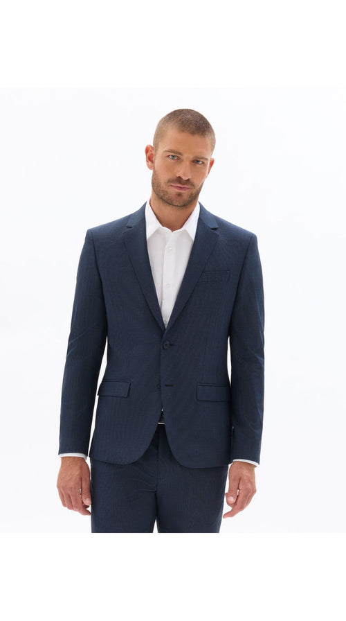 Slim Fit Bi-Stretch Suit Jacket - Navy Fant
