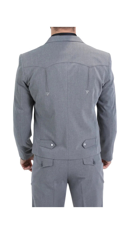 Men's Grey Western Suit β Classic 2-Piece Tailored Jacket & Trousers Set