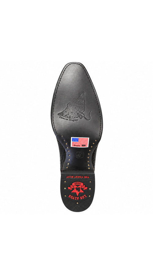 Los Altos Row Stone Stingray Snip Toe Boot - Black