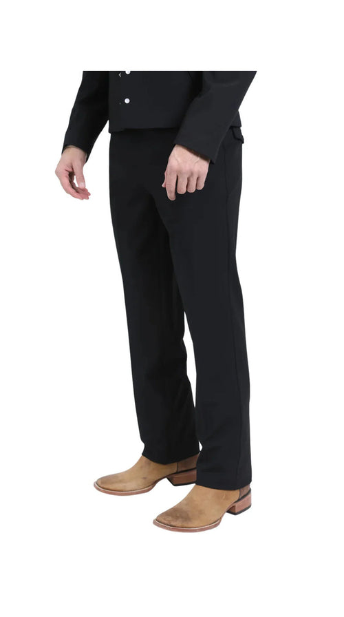 Men's Black Western Suit 2-Piece - Cowboy Suit with Western Yoke & Pearl Snaps
