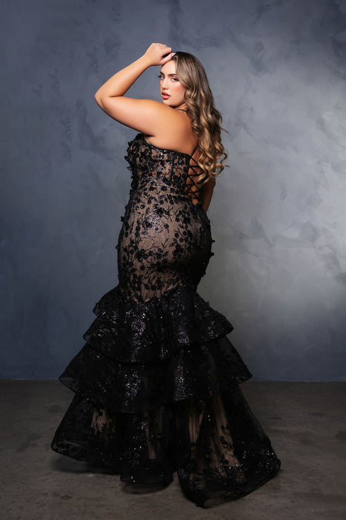 Prom Dress Plunging V-Neck Beaded Formal Gown By Royal Queen RQ8148