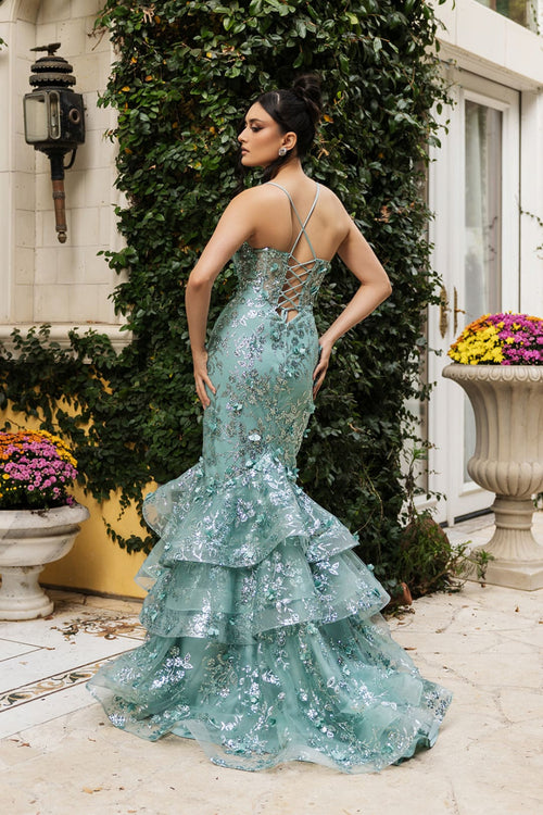 Prom Dress Plunging V-Neck Beaded Formal Gown By Royal Queen RQ8148