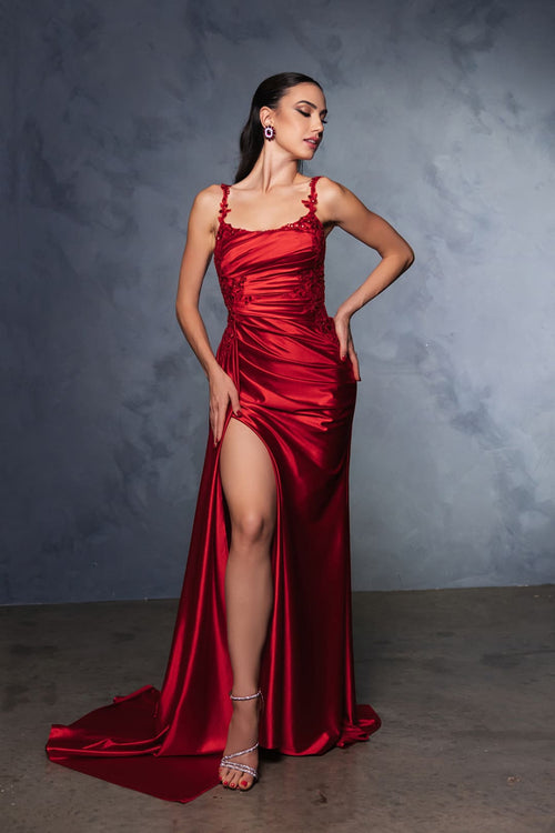 Prom Dress Square Neck Sleeveless Gala Gown By May Queen MQ2145