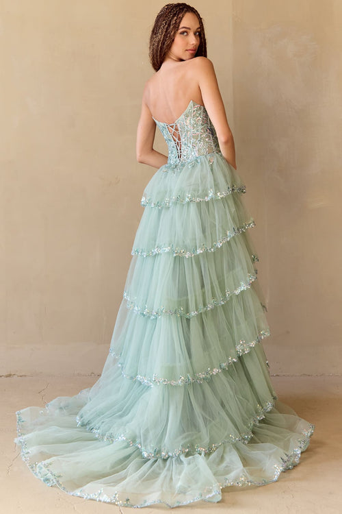 Prom Dress Sweetheart Illusion Bodice Gala Gown By Amelia Couture 4033
