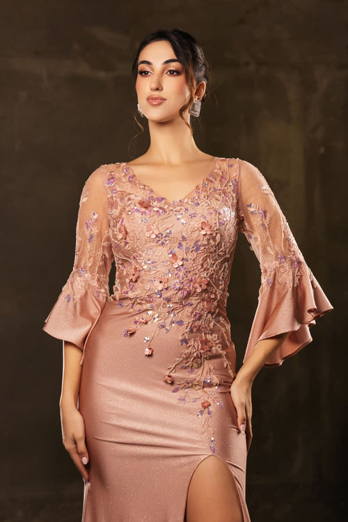 Mother Of Groom Dress V-Neck Sheath Formal Gown By May Queen MQ2163
