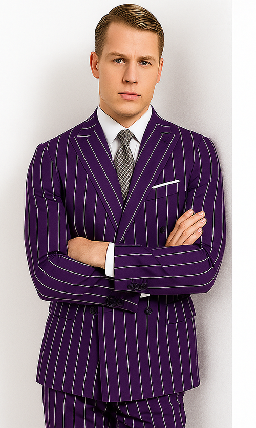 Purple Pinstripe Suit - Gangster Suit - 1920'S Suit