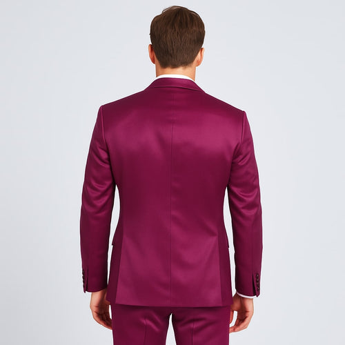 Purple Satin Tuxedo Set - 4-Piece Statement for Weddings & Proms by Tazzio