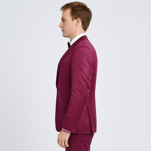 Purple Satin Tuxedo Set - 4-Piece Statement for Weddings & Proms by Tazzio