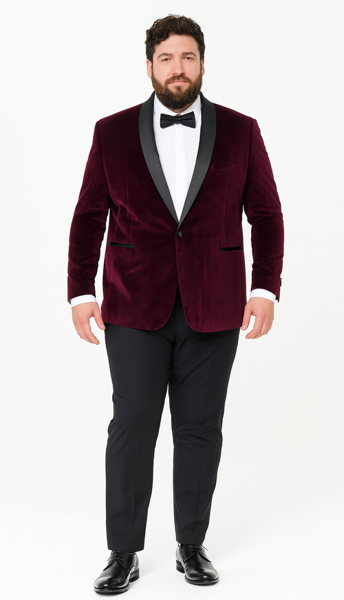Purple Velvet Tuxedo Jacket with Shawl Lapel – Slim Fit