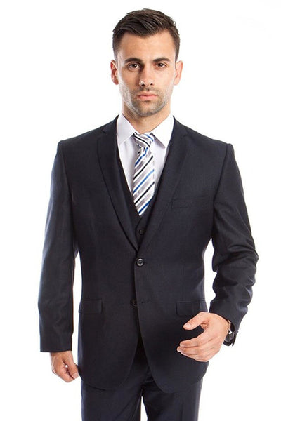 Men's Navy Blue Slim Fit Suit in Two Buttons