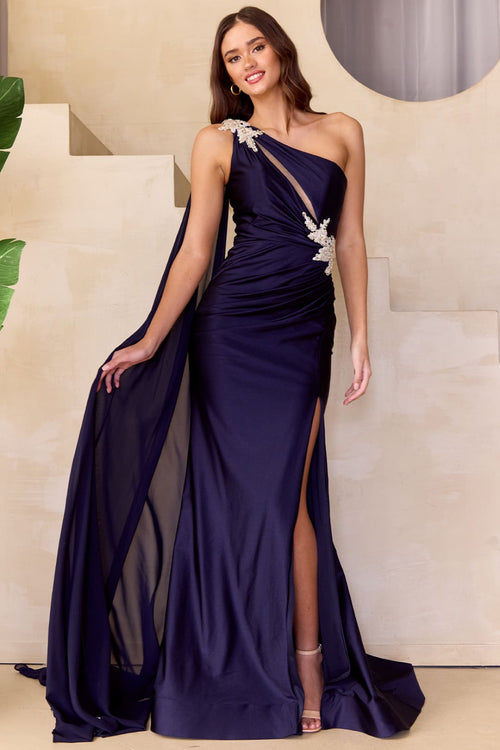 Red Carpet Dress Asymmetrical Mermaid Gala Gown By Amelia Couture 7056