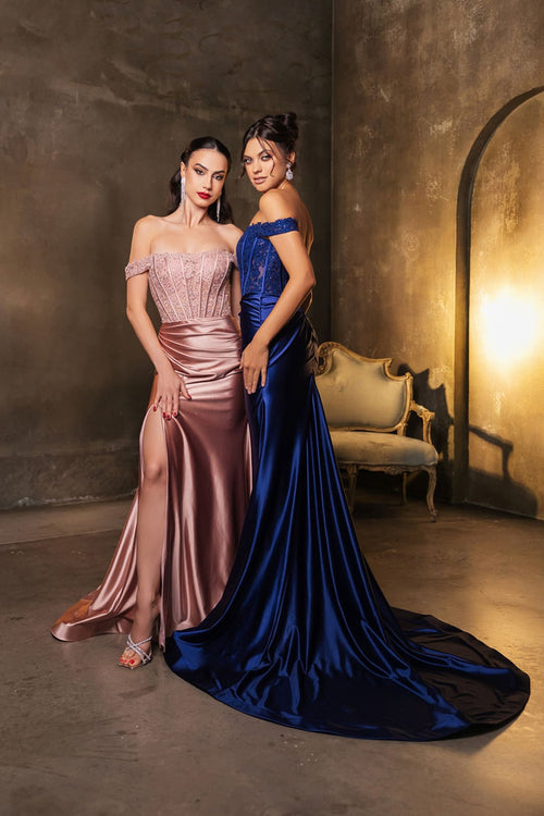 Red Carpet Dress Off Shoulder Sequin Formal Gown By May Queen MQ2146