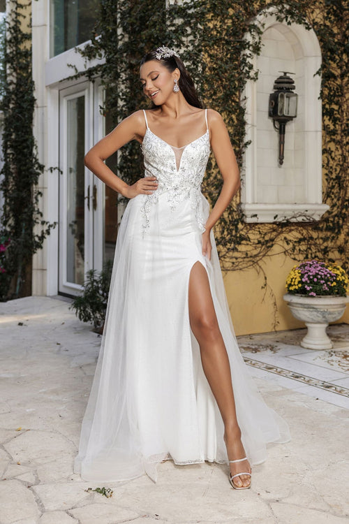 Red Carpet Dress V-Neck Mermaid Gala Gown by May Queen MQ2125
