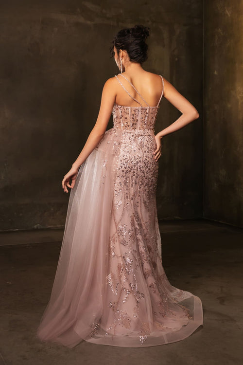 Red Carpet Dress Sleeveless Sheath Sequin Gown By Royal Queen RQ8176