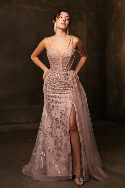 Red Carpet Dress Sleeveless Sheath Sequin Gown By Royal Queen RQ8176