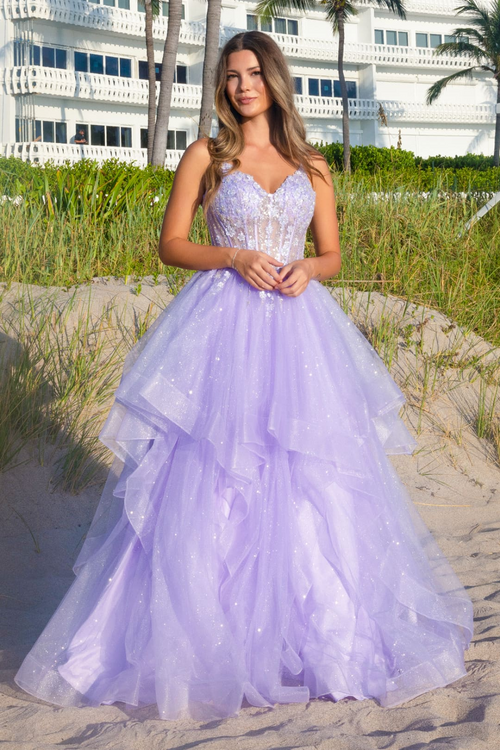 Red Carpet Dress V-Neck Beaded Prom Gown By Amelia Couture 5068