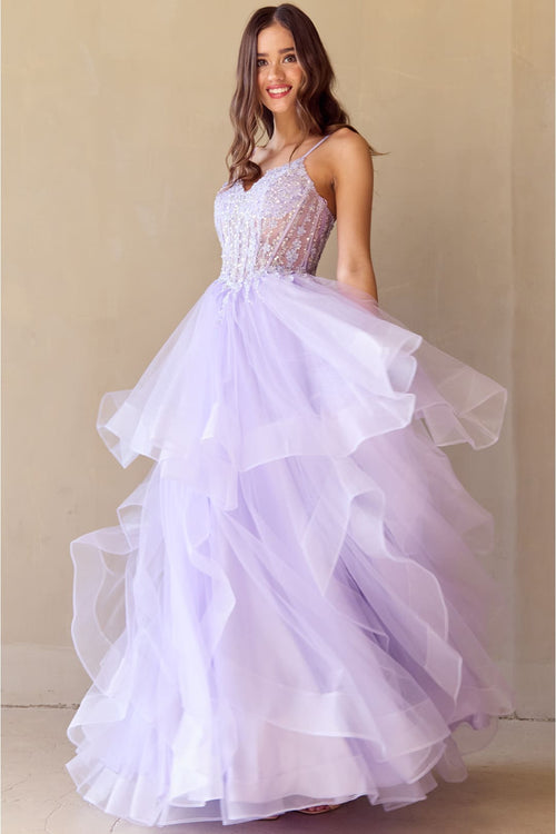 Red Carpet Dress V-Neck Beaded Prom Gown By Amelia Couture 5068
