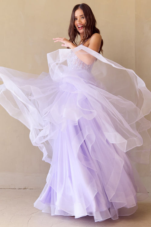 Red Carpet Dress V-Neck Beaded Prom Gown By Amelia Couture 5068