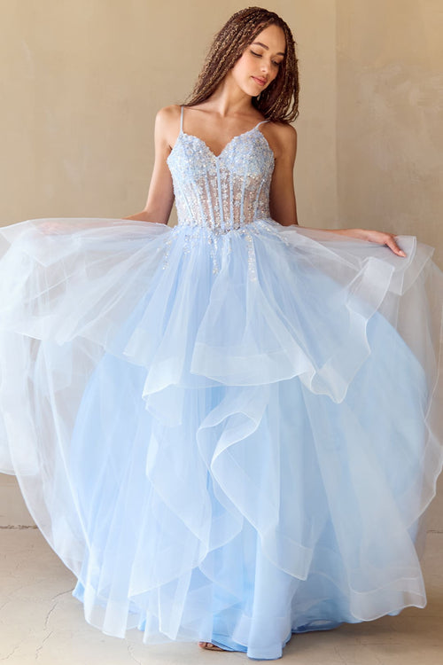 Red Carpet Dress V-Neck Beaded Prom Gown By Amelia Couture 5068