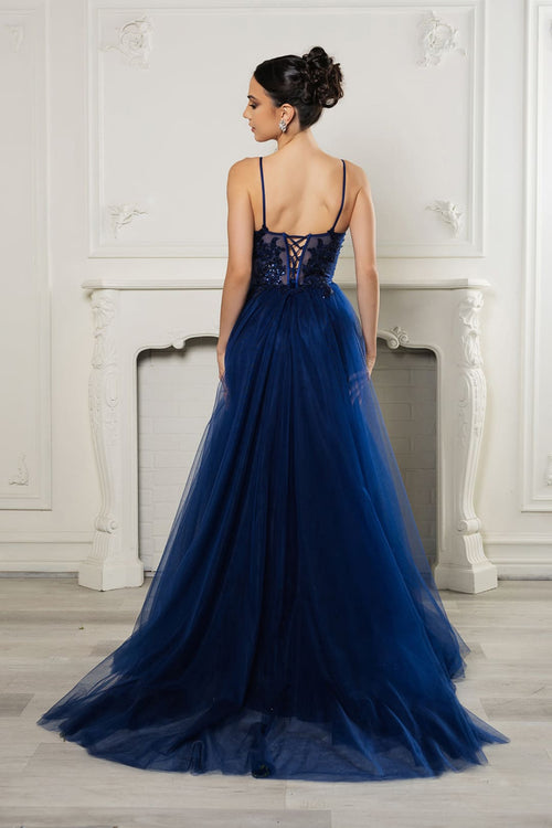 Red Carpet Dress V-Neck Sequin Evening Gown By May Queen MQ2167