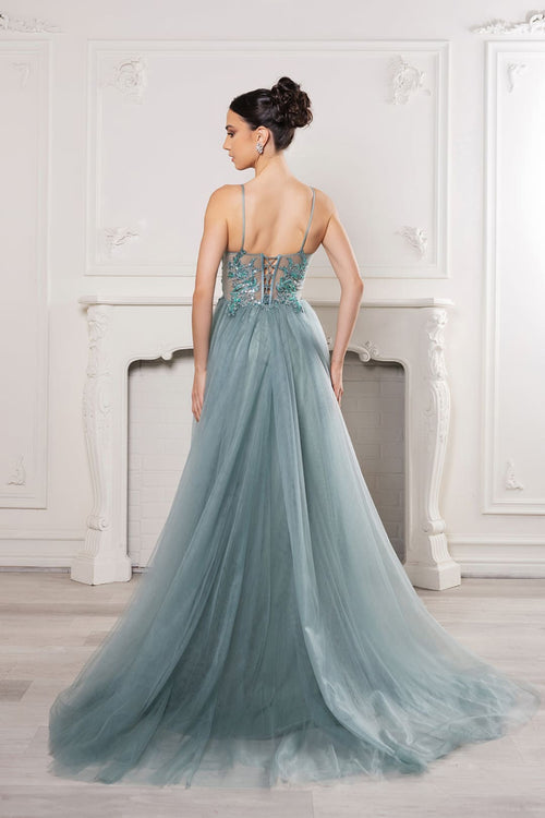 Red Carpet Dress V-Neck Sequin Evening Gown By May Queen MQ2167