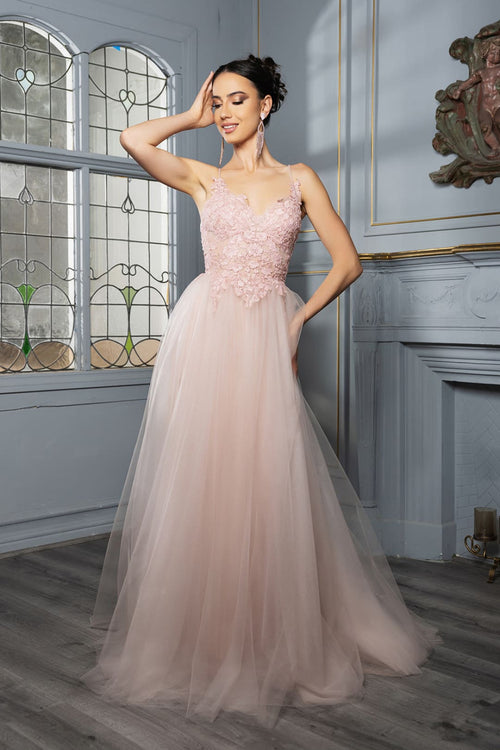 Red Carpet Dress V-Neck Sequin Evening Gown By May Queen MQ2167